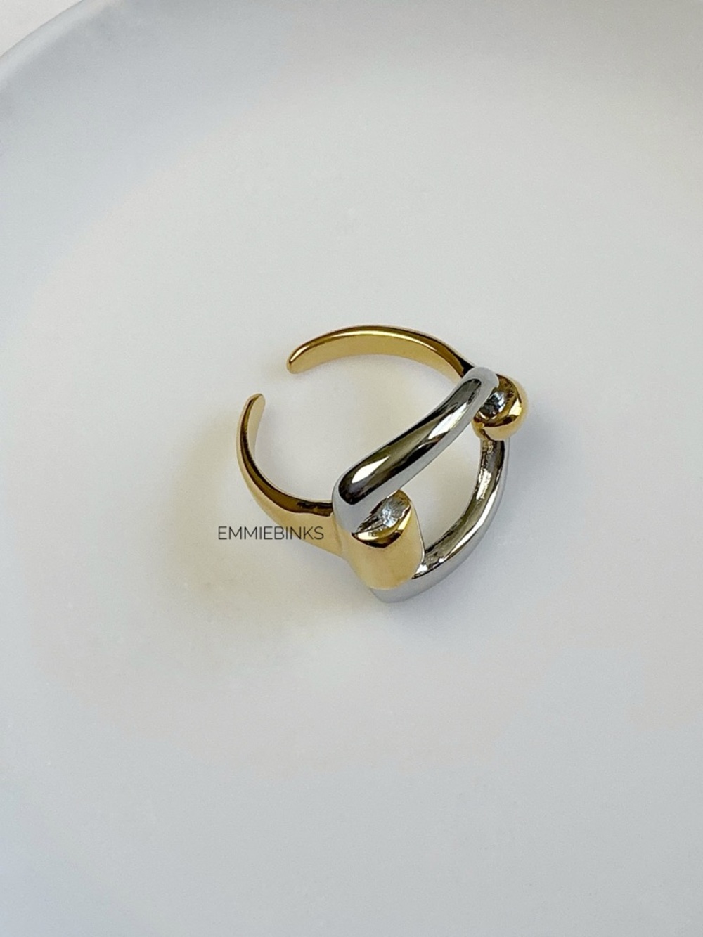 New Revolve 2Tone Bit Ring ~ Vintage Horse Bit Vibes ~ Statement Ring - Picture 8 of 14